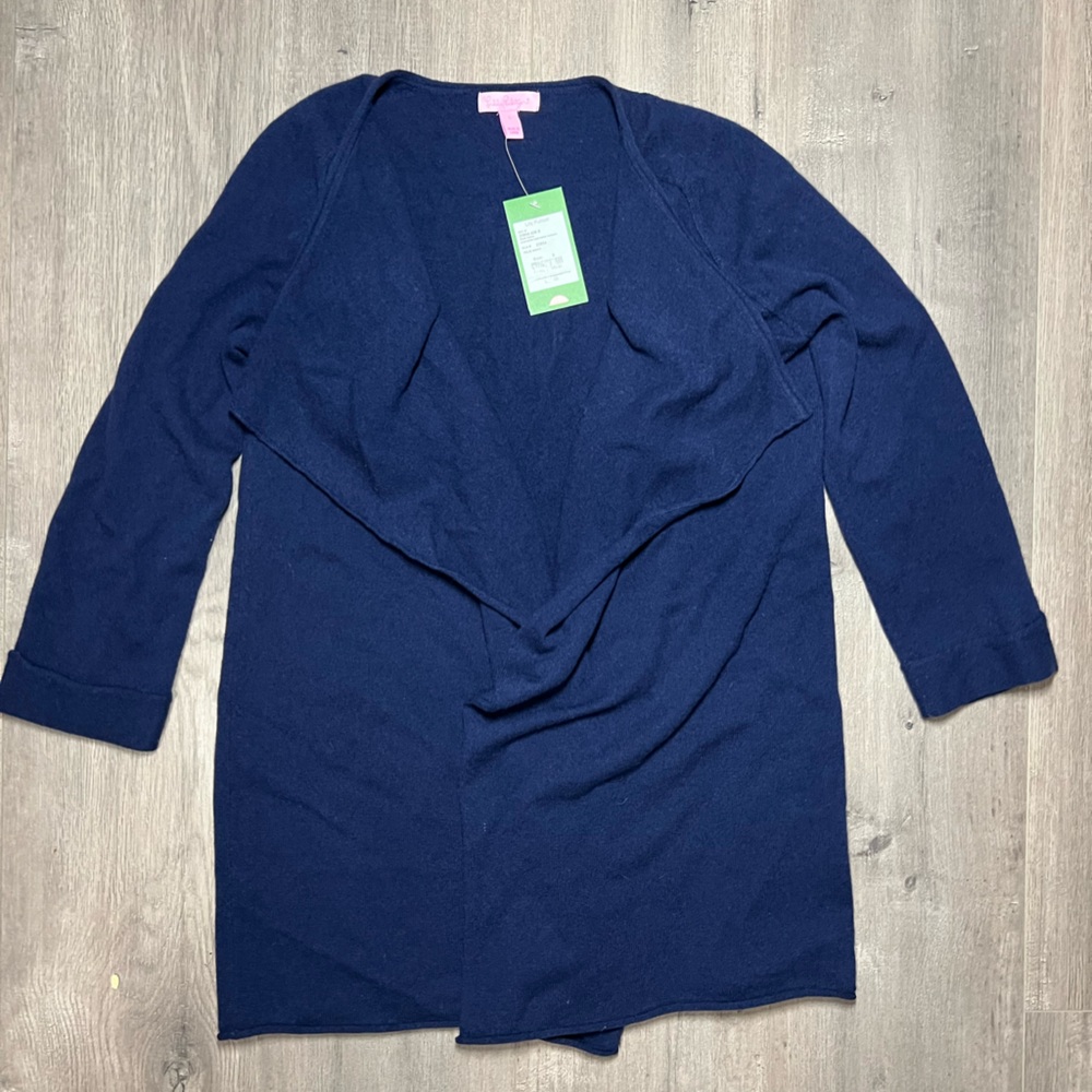 NWT Lilly Pulitzer CASHMERE cardigan navy blue
